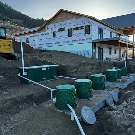 Septic installation project by Schaefer Excavating in Helena, Montana – expert excavation and drain field setup.