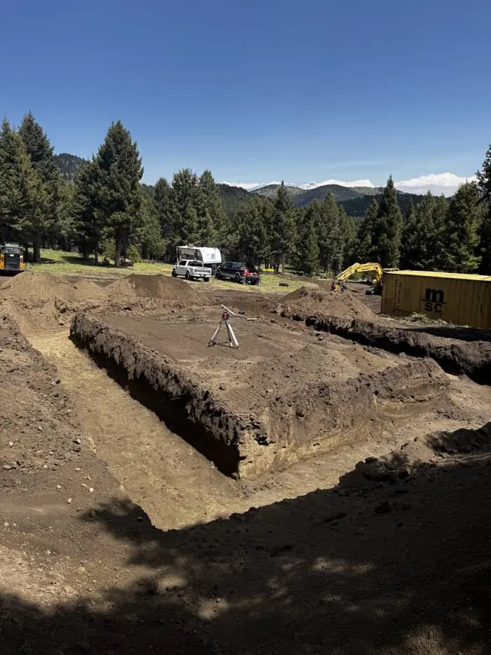 Excavation crew preparing a construction site in Bozeman, Montana