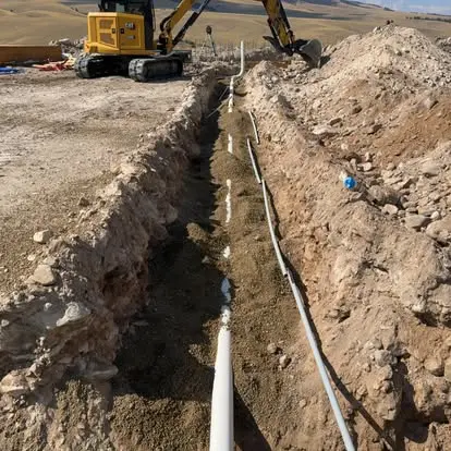 Trenching services Butte MT utility excavation and underground pipe installation by Schaefer Excavating