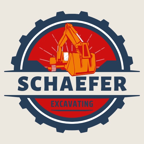 Schaefer Excavating round badge logo