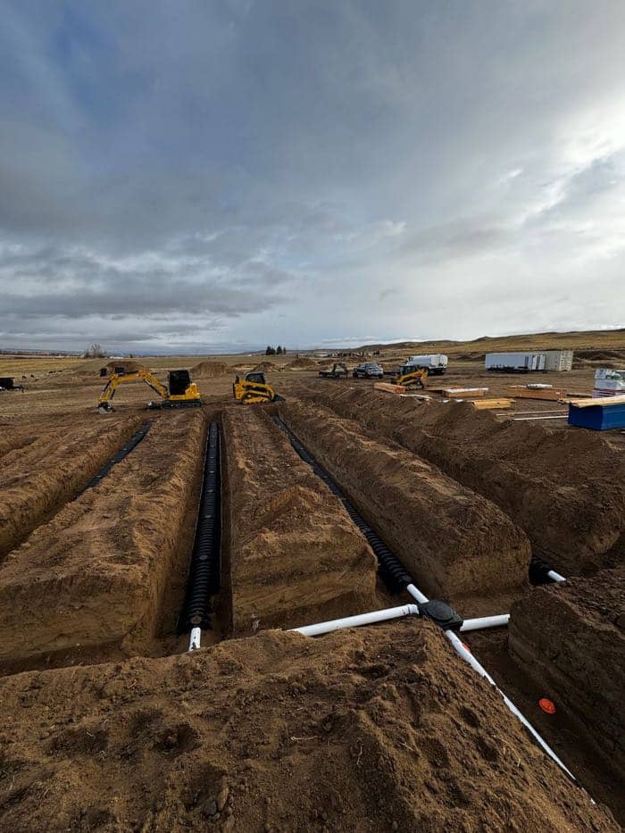 Septic system installation project by Schaefer Excavating