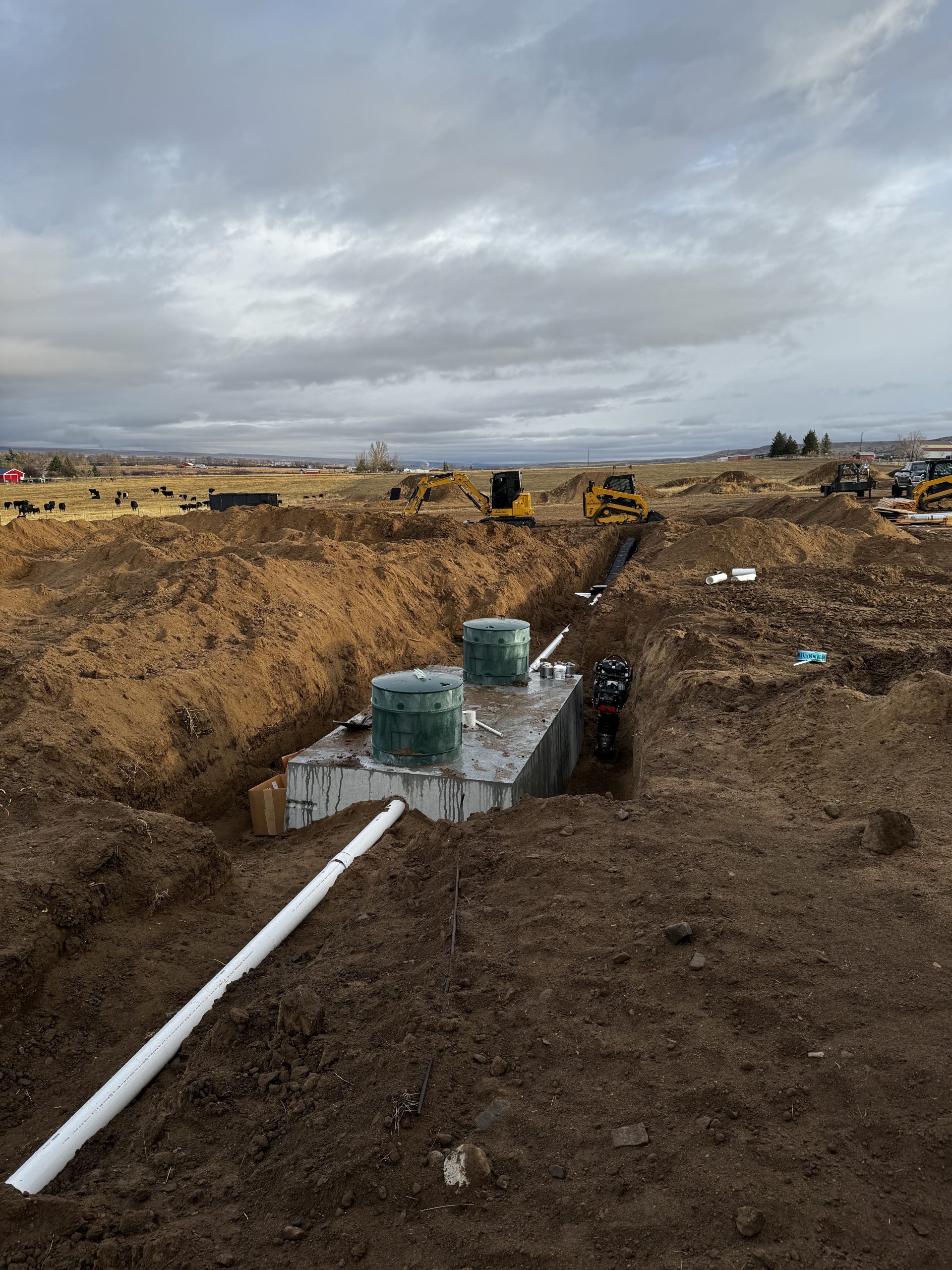 Professional septic tank installation by Schaefer Excavating in Helena, Montana.