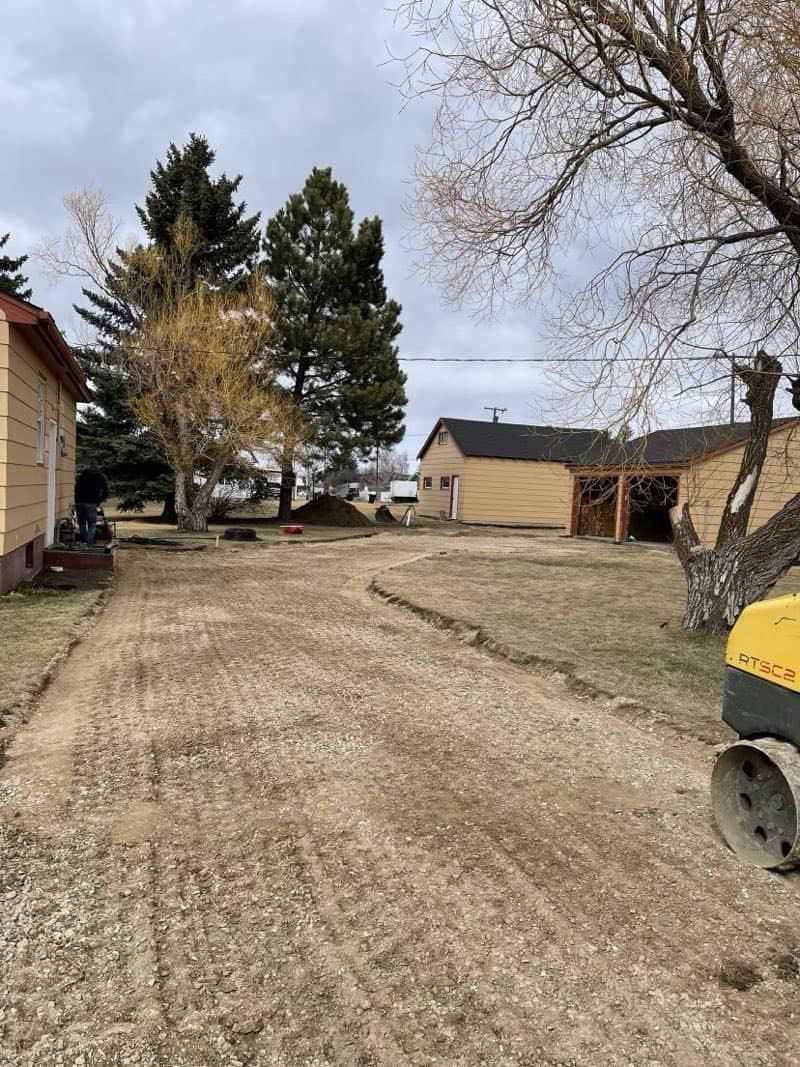 Driveway installation and grading in Butte MT by Schaefer Excavating