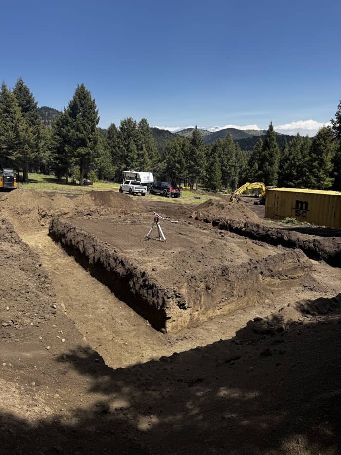 Excavation crew preparing a construction site in Helena, Montana