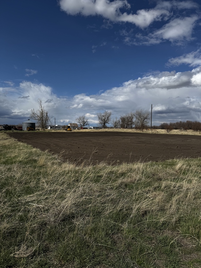 Completed site prep with leveled ground and graded surface in Montana
