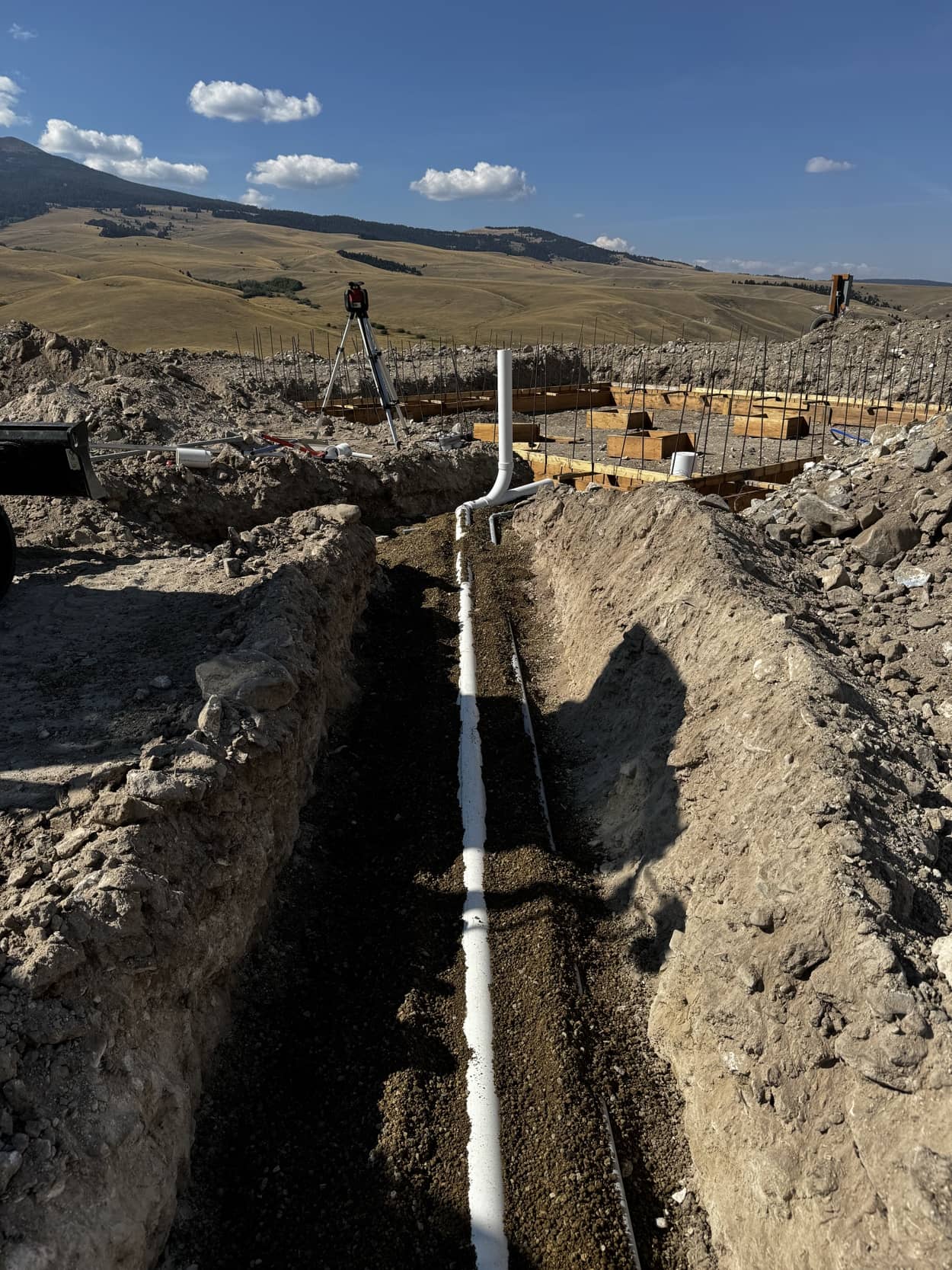 Utility trenching and waterline installation in Butte MT by Schaefer Excavating