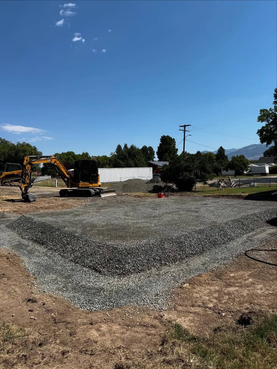 Site preparation work by Schaefer Excavating in Helena, MT with grading and foundation prep underway