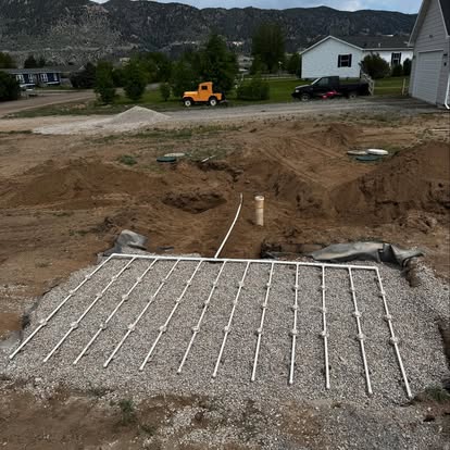 Septic drain field installation in Montana