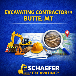 Excavating contractor in Butte, MT – Schaefer Excavating heavy equipment and site preparation graphic