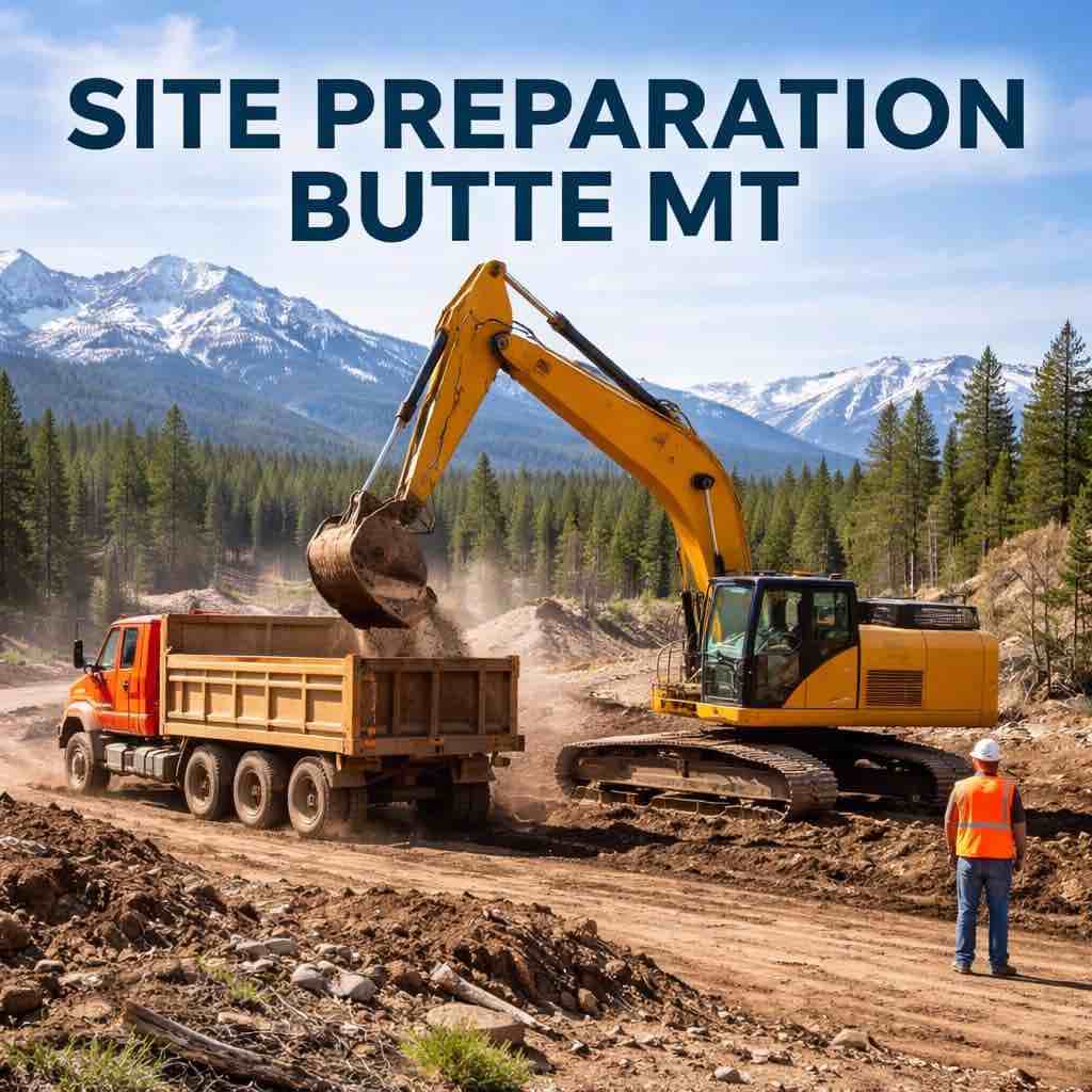site preparation Butte MT excavation contractor preparing construction site