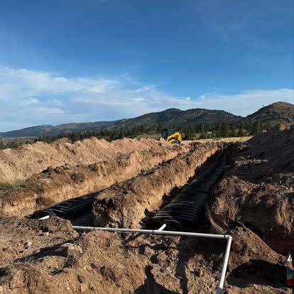 septic installation bozeman mt Schaefer Excavating installing septic tank