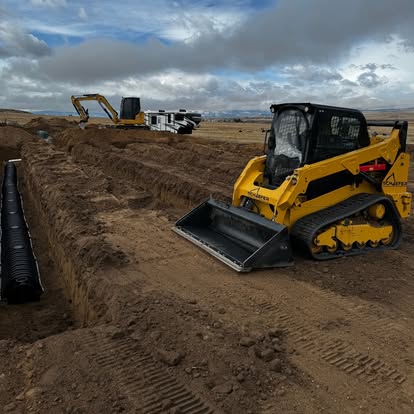 septic contractor helena mt trenching and septic system installation project by schaefer excavating