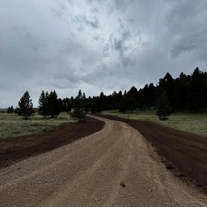 Road construction Butte MT gravel access road built by Schaefer Excavating